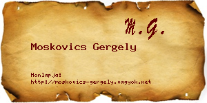 Moskovics Gergely névjegykártya